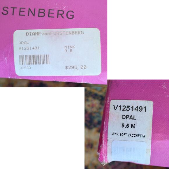 NEW Diane Von Furstenberg Opal Wedge Sandal 9.5 Strappy Vacchetta Leather Wood - Picture 3 of 12